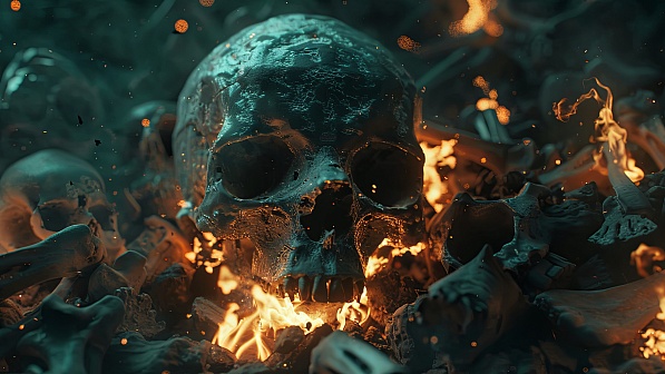 Burning skulls pattern