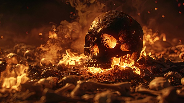 Burning skulls pattern