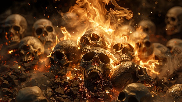 Burning skulls pattern