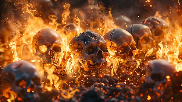 Burning skulls pattern
