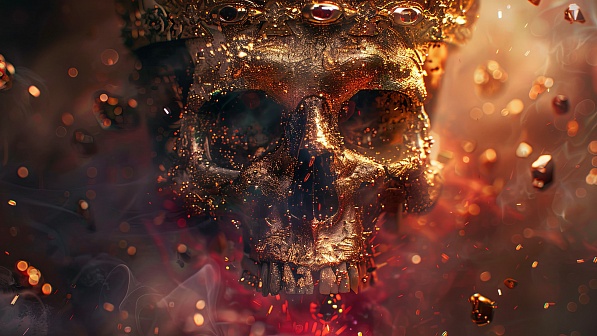 Burning skull pattern