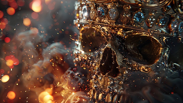 Burning skull pattern