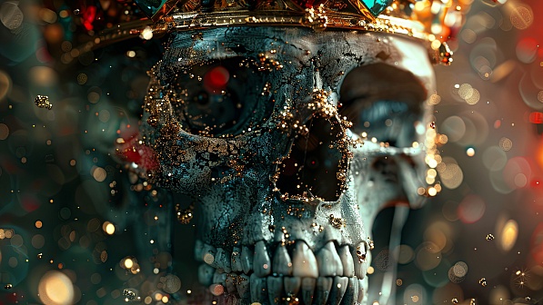 Burning skull pattern