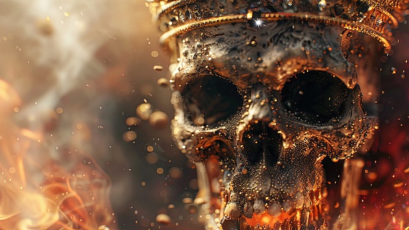 Burning skull pattern