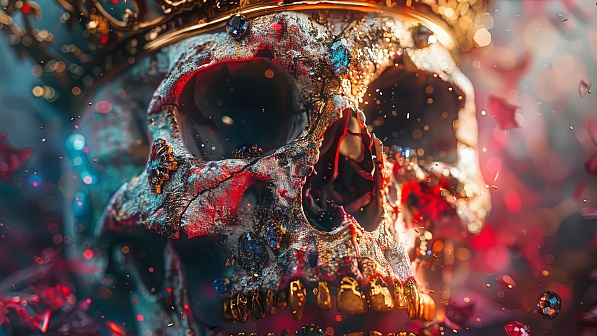 Burning skull pattern