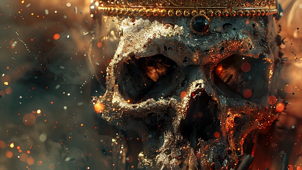 Burning skull pattern