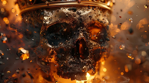 Burning skull pattern
