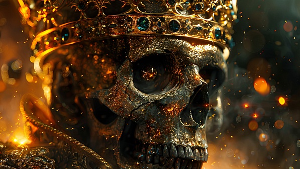 Burning skull pattern