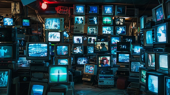 Retro TV wall pattern