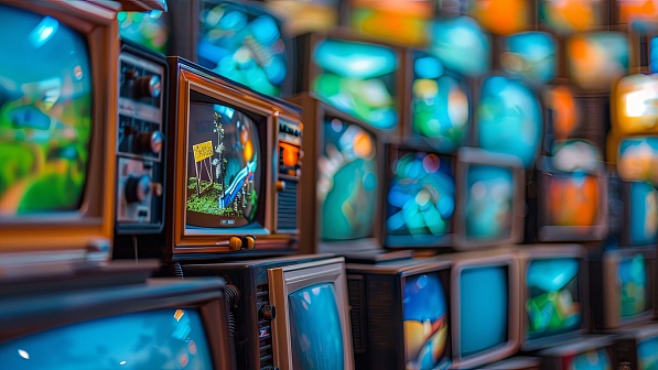 Retro TV wall pattern