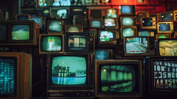 Retro TV wall pattern