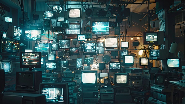 Retro TV wall pattern