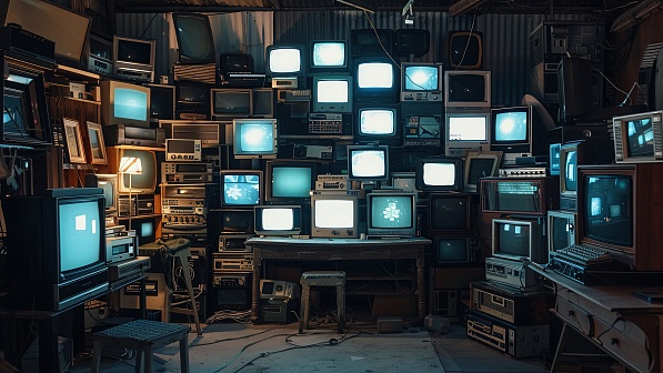 Retro TV wall pattern