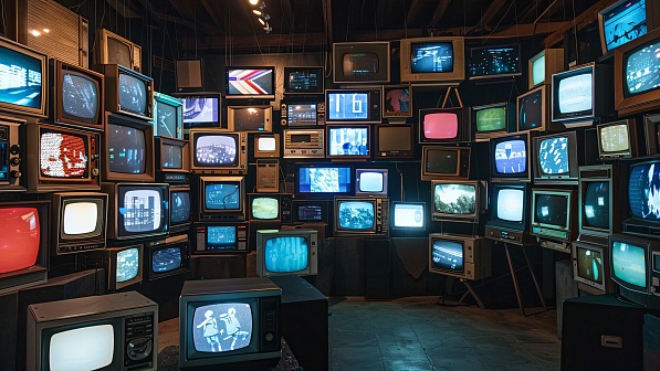 Retro TV wall pattern