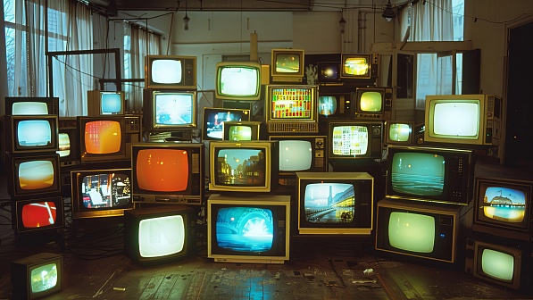 Retro TV wall pattern