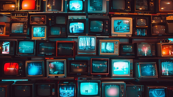 Retro TV wall pattern