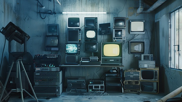 Retro TV wall pattern
