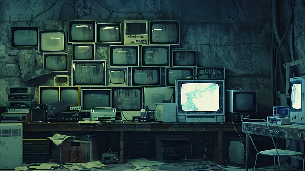 Retro TV wall pattern