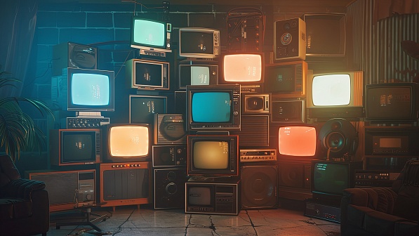 Retro TV wall pattern