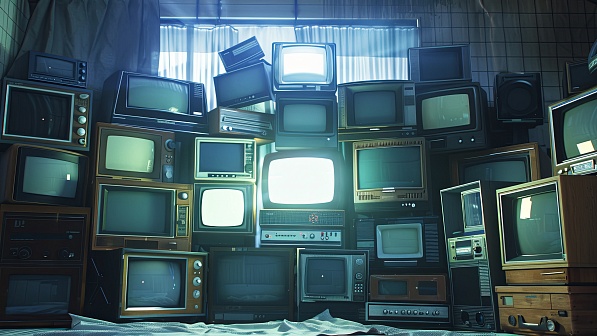 Retro TV wall pattern