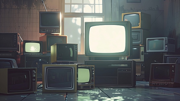 Retro TV wall pattern