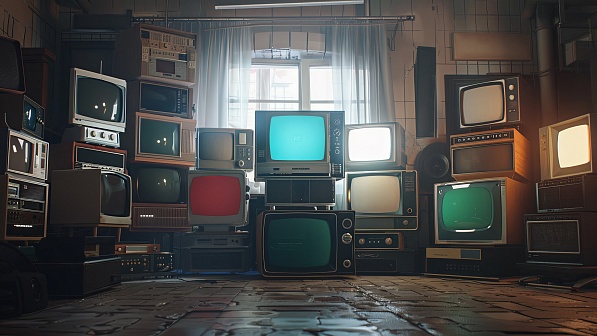 Retro TV wall pattern