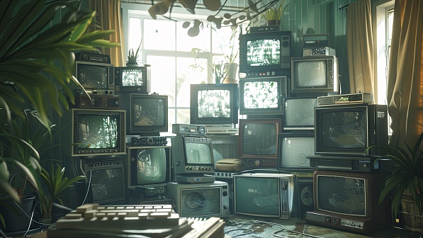Retro TV wall pattern