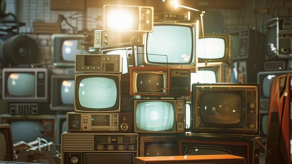 Retro TV wall pattern