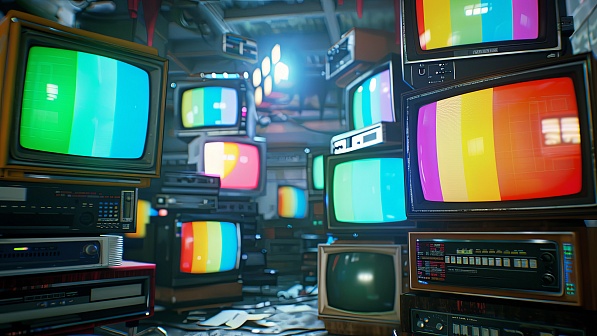 Retro TV wall pattern