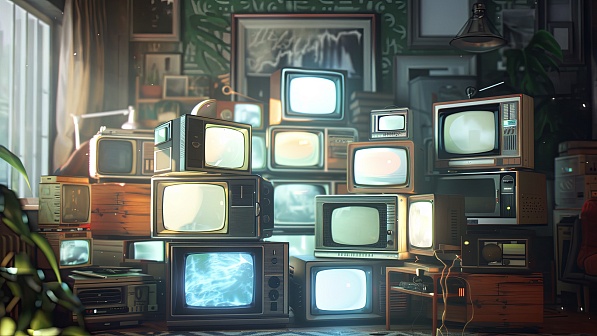 Retro TV wall pattern