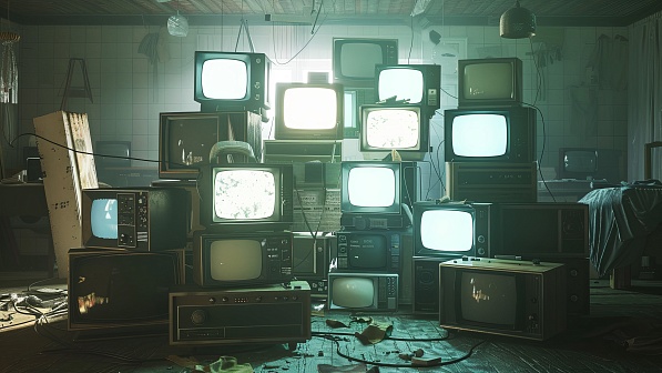 Retro TV wall pattern