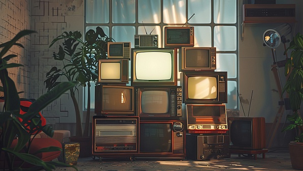 Retro TV wall pattern
