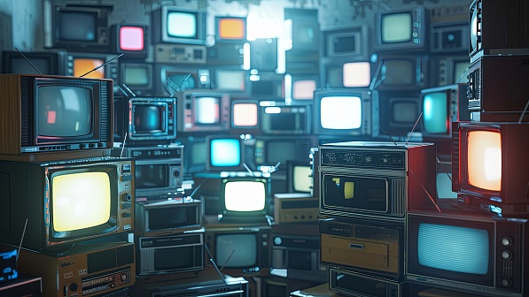 Retro TV wall pattern