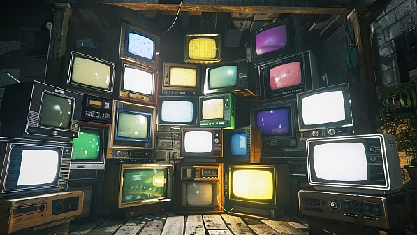 Retro TV wall pattern