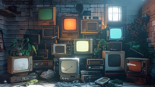 Retro TV wall pattern