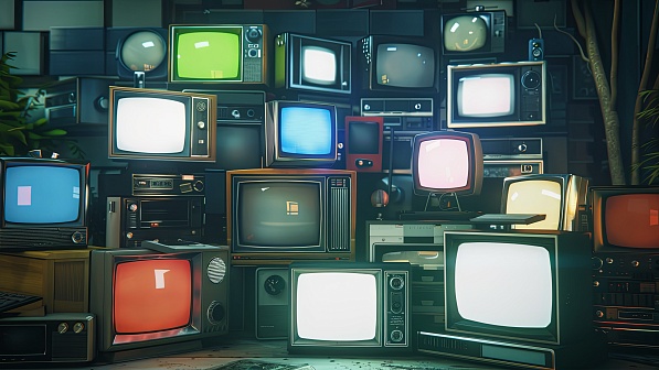 Retro TV wall pattern