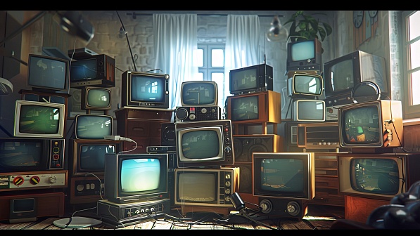 Retro TV wall pattern