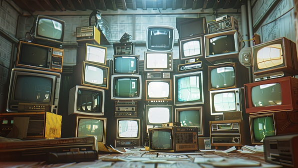 Retro TV wall pattern