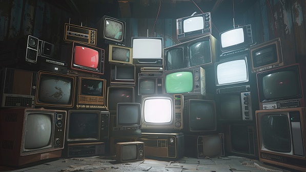 Retro TV wall pattern