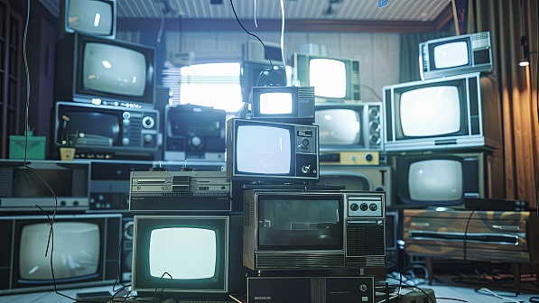 Retro TV wall pattern