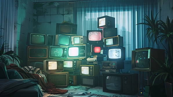 Retro TV wall pattern