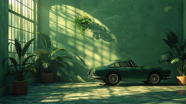 Green car pattern