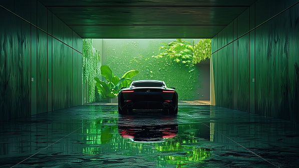 Green car pattern