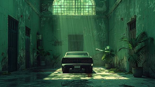 Green car pattern