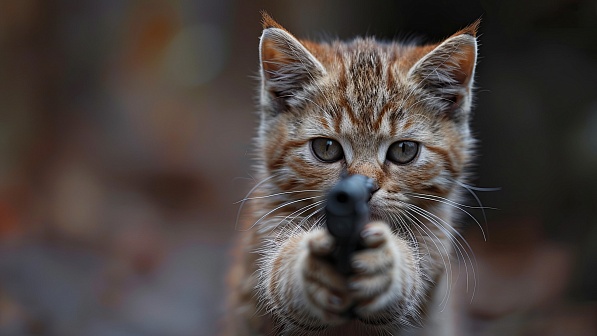 Armed kitten pattern
