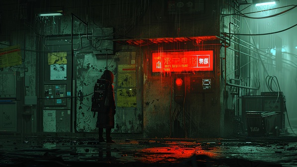 Cyberpunk street pattern