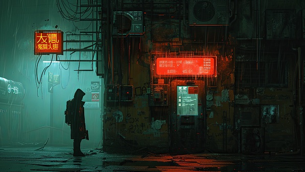 Cyberpunk street pattern