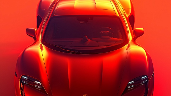 Sportscar in neon lights pattern