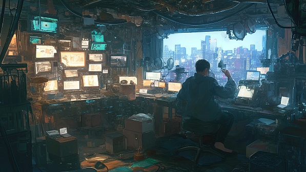 A lab with many displays pattern