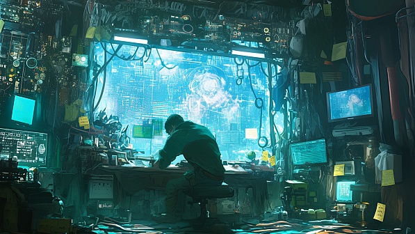 A lab with many displays pattern